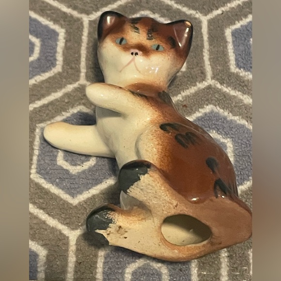 Goebel Vintage Porcelain Cat W. Germany Figurine orange blue eyes - Picture 4 of 4